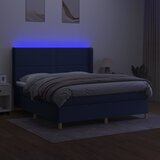  box spring s madracem LED plavi 180x200 cm od tkanine | shoptok.hr