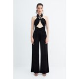 Trendyol X Zeynep Tosun Black Accessory Detailed Velvet Jumpsuit | shoptok.hr