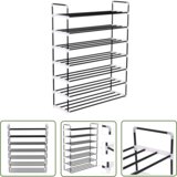 The Living Store Stojalo za čevlje s 7 policami iz kovine in plastike črne barve - Stojalo Za Čevlje, (21744604) Cene
