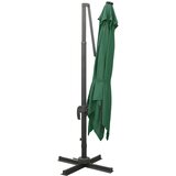  Konzolni vrtni suncobran sa stupom i LED svjetlom 300 cm zeleni | shoptok.hr