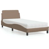 vidaXL Postelja z vzmetnico kapučino 90x190 cm umetno usnje, (21166030) | Shoptok.si