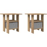  Nočna omarica s predalom 2 pcs Umetni hrast 41 x 40 x 45 cm, (5000209703) | Shoptok.si