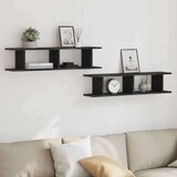 vidaXL Zidne police 2 kom crni hrast 90x18x20 cm drveni | shoptok.hr