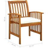  3058091 9 Piece Garden Dining Set with Cushions Solid Acacia Wood (45963+312128+2x312129) | shoptok.hr