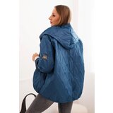 Kesi Włoski Women's quilted jacket with a hood sea green | Shoptok.si