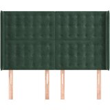  Vzglavje z ušesi temno zeleno 147x16x118/128 cm žamet, (20954431) | Shoptok.si