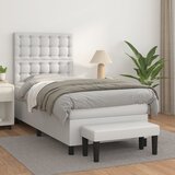 The Living Store Box spring postelja z vzmetnico bel 100x200 cm umetno usnje - Box Spring Postelja, (21438587) Cene