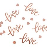 Ginger Ray® namizni okrasni konfeti wedding z napisom love rose gold Cene