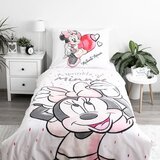 Jerry Fabrics Bela/rožnata enojna bombažna otroška posteljnina 140x200 cm Minnie "White" – | Shoptok.si
