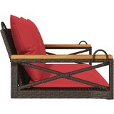  Klupa za ljuljanje s jastucima smeđa 109x62x40 cm od poliratana | Eponuda.com