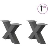  Noge za klubsko mizico v obliki črke X 2 kosa antracit 50 x (30-31) cm jeklo, (22123589) | Shoptok.si