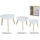  SET OD 3 POMOĆNA STOLIĆA OD MDF-A, 59X59X49 CM, BIJELI BOR Cijene
