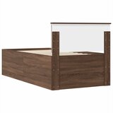  Krevet na dan Smeđi hrast i crna 75 x 190 cm Konstruirano drvo | shoptok.hr