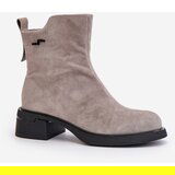 VINCEZA Warm Women's Boots Made Of Natural Suede With Zipper Gray 66696 | Shoptok.si
