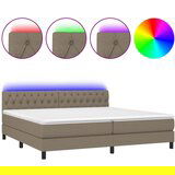 Maison Chic Box spring postelja - Vzmetna postelja z vzmetnico LED taupe 200x200 cm blago SL21538, (21892659) | Shoptok.si