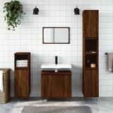 The Living Store Kopalniška omarica rjavi hrast 58x33x60 cm inženirski les - Kopalniška Omarica, (21436842) | Shoptok.si