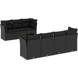  8-dijelni set vrtnih sofa od poliratana s jastucima crni | shoptok.hr