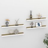 vidaXL Stenske police 4 kosi bele in sonoma hrast 60x9x3 cm Cene