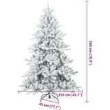 vidaXL Moderna Umjetna Zložljiva Božična Jelka S Snežnimi Cvetica Bela | Shoptok.si