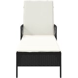  Ležaljka Crna i krem-bijela 55 x 200 x 92 cm poliratan | shoptok.hr