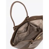 Shelvt Taupe tote bag with clasp | Shoptok.si