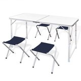 vidaXL Zložljiv set za kampiranje miza z nastavljivo višino 120x60cm in 4stol, (20817020) | Shoptok.si