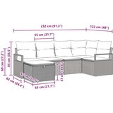  6-delna garnitura za vrt s blazinami svetlo siva poli ratan, 2-sedežna garnitura za vrt s blazinami siva poli ratan, (22091487) | Shoptok.si