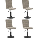 Maison Chic Vrtljivi Jedilni stoli - Vzorci stoli 4 kosi svetlo siv žamet A1875, (22031165) | Shoptok.si