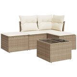  5-dijelni vrtni set sofa s jastucima bež od poliratana | shoptok.hr