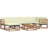  Set vanjskih sofa 19 pcs Prirodna i krem Čvrsto drvo akacije | shoptok.hr