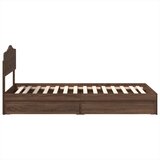  Postelja s shranjevanjem Rjav hrast 75 x 190 cm Konstruiran les, (5000106815) | Shoptok.si
