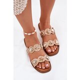 Boto Women's sandals with golden accents beige Jenoriela | ePonuda.com