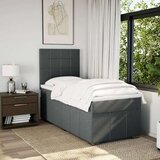 vidaXL Box spring postelja z vzmetnico temno siva 90x200 cm blago | Shoptok.si