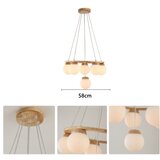  Brilagi - Visilica na sajli VISBY WOOD 6xE27/60W/230V, prečnik 58 cm, drveni | Eponuda.com