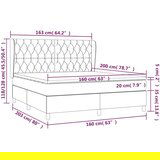  Box spring postelja z vzmetnico svetlo siva 160x200 cm žamet, (20788983) | Shoptok.si