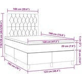  s oprugama i madracem LED svjetlosivi 120x190 cm tkanina | shoptok.hr