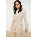 Trendyol Beige Belted Pocket Detailed Woven Jacket | Shoptok.si