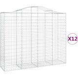  Lučne gabionske košare 12kom 200x50x160/180cm pocinčano željezo | shoptok.hr
