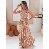 DStreet Sukienka maxi FLORALUSH w kwiaty żółto-czerwone | Shoptok.si