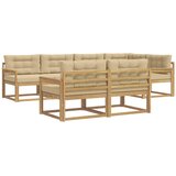 vidaXL Zunanja garnitura za sedenje 6 pcs Bela in bež Poliester, (5000282476) | Shoptok.si