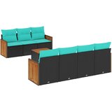 vidaXL Vrtni set od 8 dijelova s jastucima crni poliratan - Crna 1 | shoptok.hr