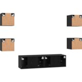  Komplet TV omaric 6 pcs Črni hrast Srednja 120 x 30 x 30 cm, (5000132207) | Shoptok.si