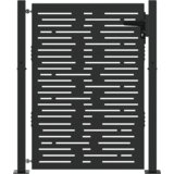 vidaXL Vrtna vrata Črna 105 x 125 cm Jeklo s prašnim premazom | Shoptok.si