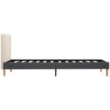  Okvir za krevet od tkanine LED krem i tamnosivi 100 x 200 cm | Eponuda.ba