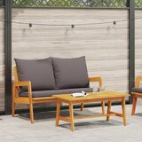Bistro set s jastukom 2 pcs Prirodna nafta Čvrsto drvo akacije | shoptok.hr
