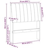 vidaXL tapecirani uzglavlje crna 75 cm čvrsto borovo drvo | shoptok.hr