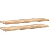  Plutajuće police 2 kom 140x40x4 cm od neobrađenog drva bagrema | shoptok.hr