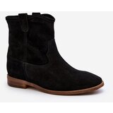 Zazoo 2326 Suede Women's Slip-On Boots Black | Shoptok.si