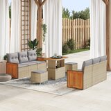 vidaXL 9-dijelni vrtni set sofa s jastucima bež poli ratan akacija | shoptok.hr