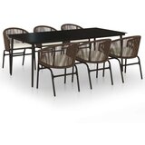  7-dijelni vrtni blagovaonski set smeđi | shoptok.hr